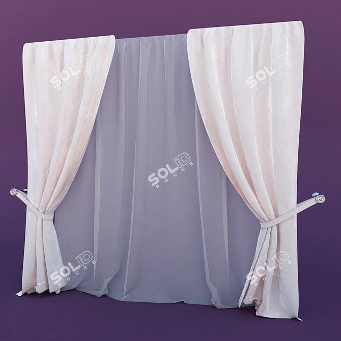 Versatile Tie-Up Curtains 3D model image 1