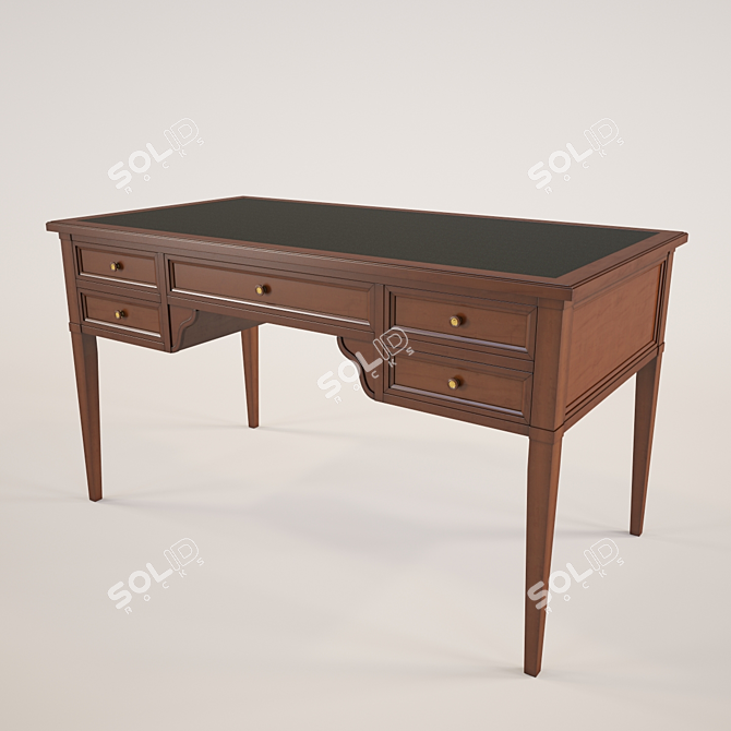 Italian-Style Classic Office Desk 3D model image 1