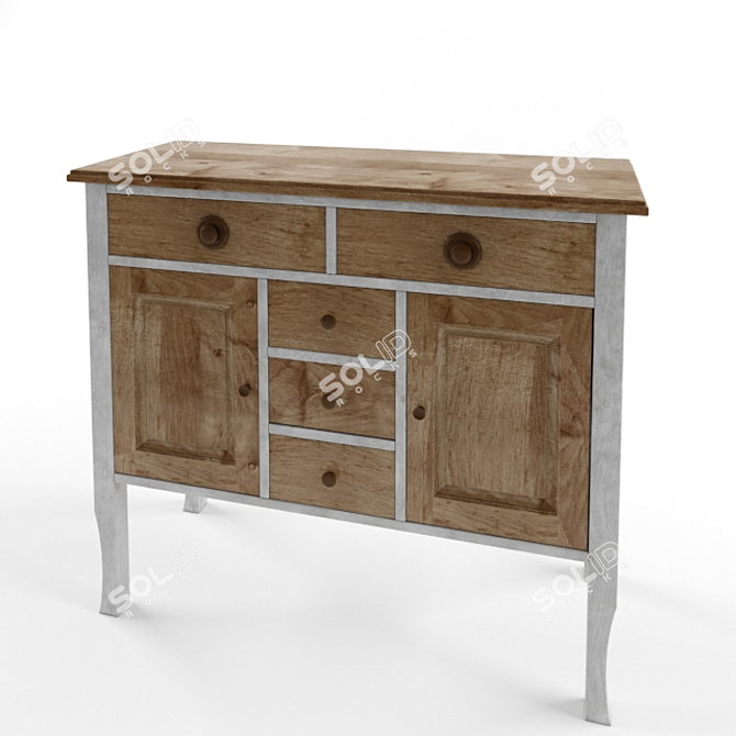 Chic Retro Dresser 3D model image 1