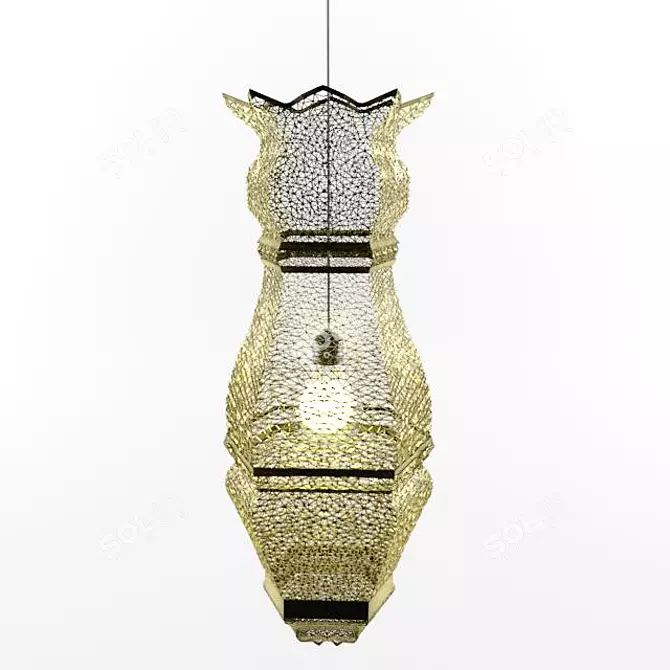 Elegant Oriental Table Lamp 3D model image 1