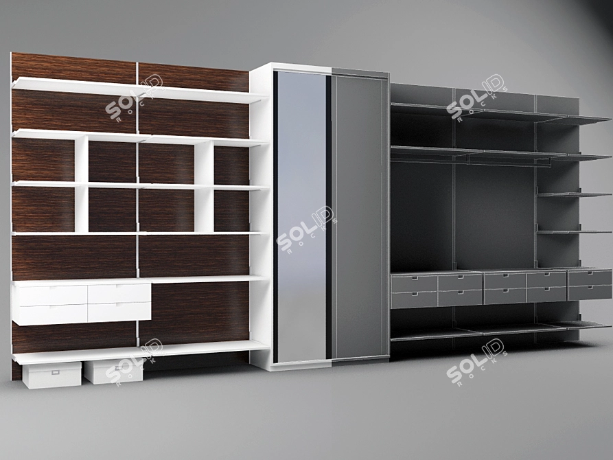 Versatile Wardrobe System 3D model image 1