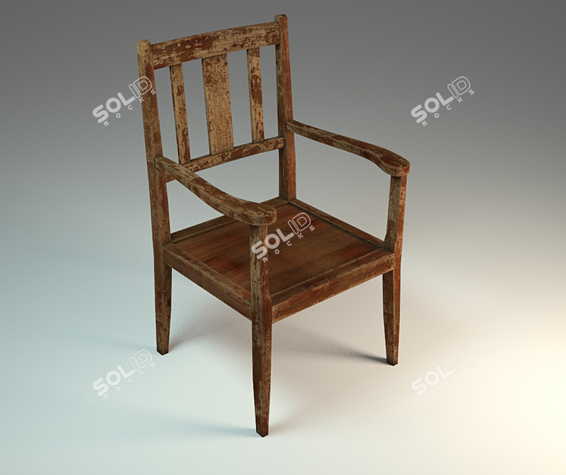 Vintage Time-Worn Chair 3D model image 1