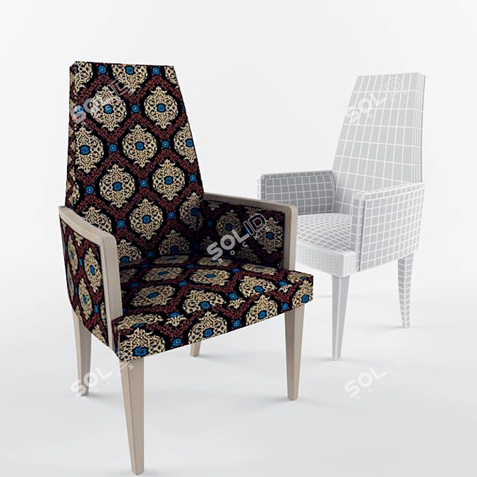 Elegant Selva Armchair with Textured Design 3D model image 1
