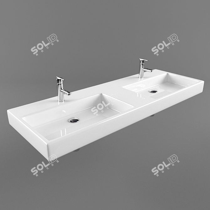 Dual Vanity Sink 3D model image 1