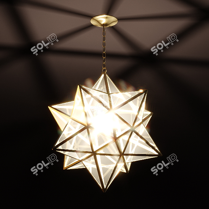 Elegant Moroccan Chandelier 3D model image 1
