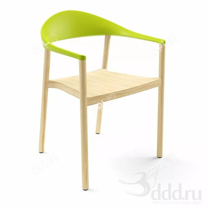 Modern Stackable Armchair 3D model image 1