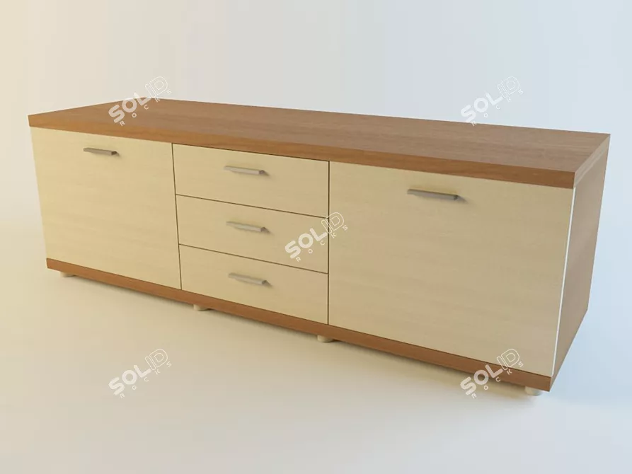 Modern Vito +2 3-Drawer Cabinet 3D model image 1