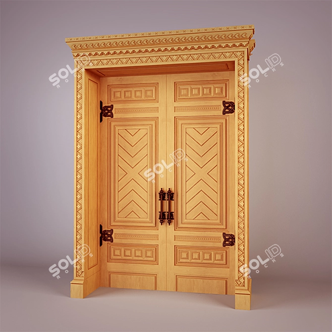 Vintage-inspired 1880s Door 3D model image 1