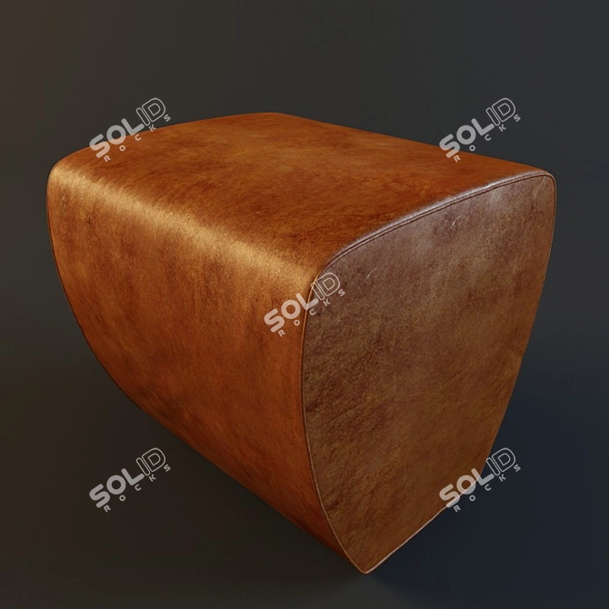 Luxury Leather Pouf: Detailed Design & Handcrafted Quality 3D model image 1