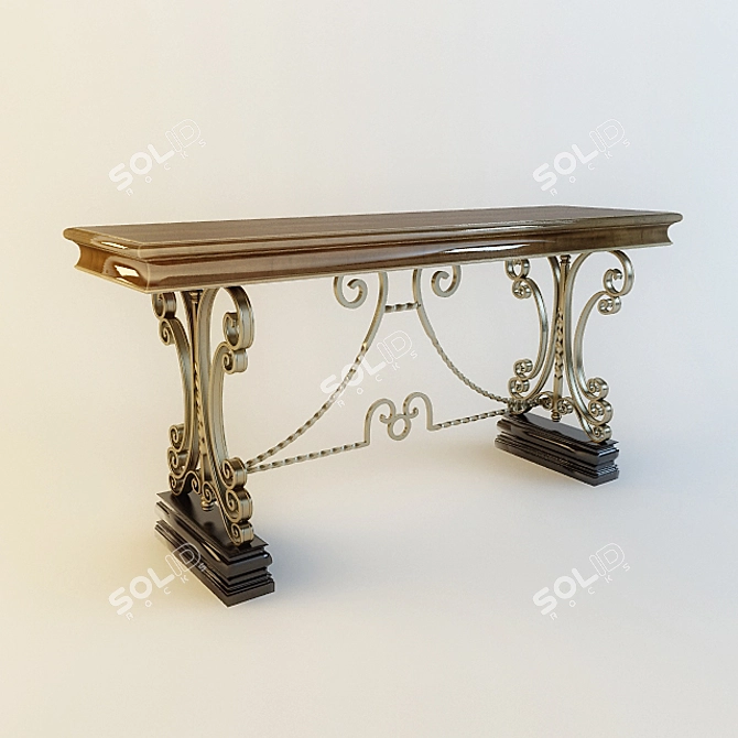 Versatile Jennifer Console Table 3D model image 1