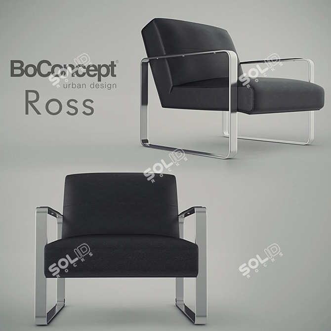 Boconcept Ross Leather Chair: Stylish Comfort 3D model image 1