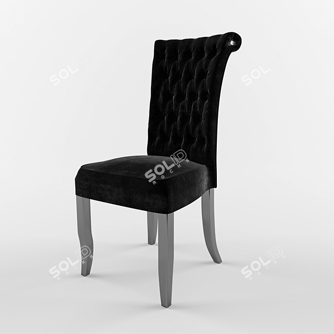 Velvet Regent Chair 3D model image 1