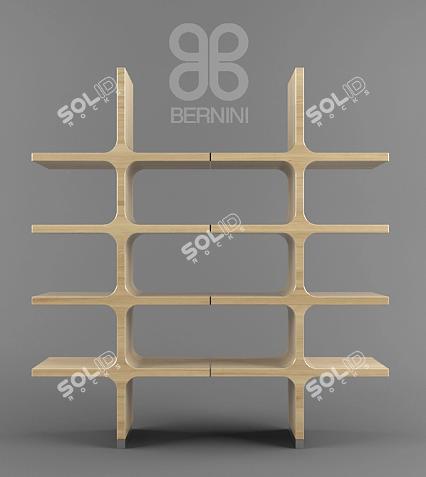 Bernini Bookshelf - Light Ash Wood - 99x33x207cm 3D model image 1