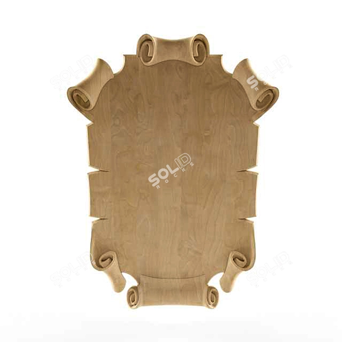 Wooden CNC Cartouche 3D model image 1