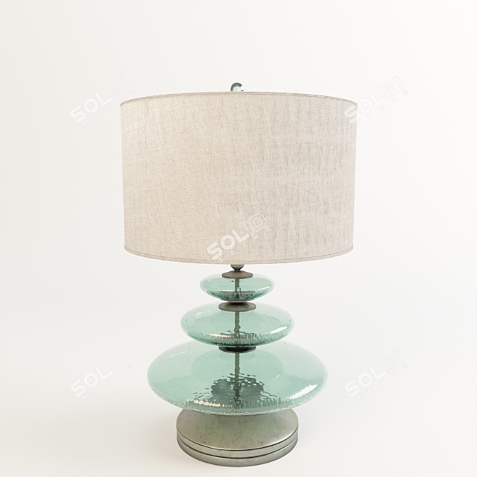 Elegant Glass Disc Lamp 3D model image 1