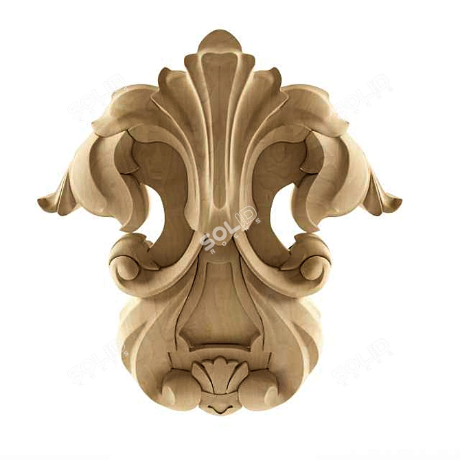 Wooden CNC Cartouche 3D model image 1