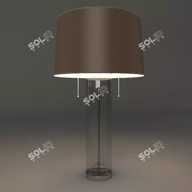 Elegant Glass Column Table Lamp 3D model image 1