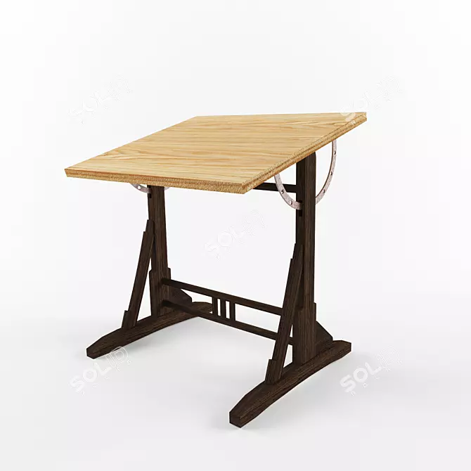 Adjustable Retro Table 3D model image 1