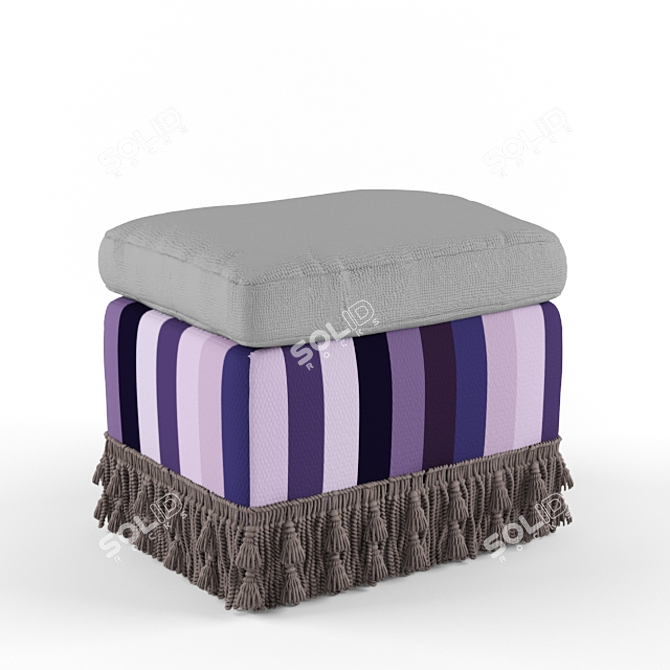 Tassel Trim Ottoman 3D model image 1