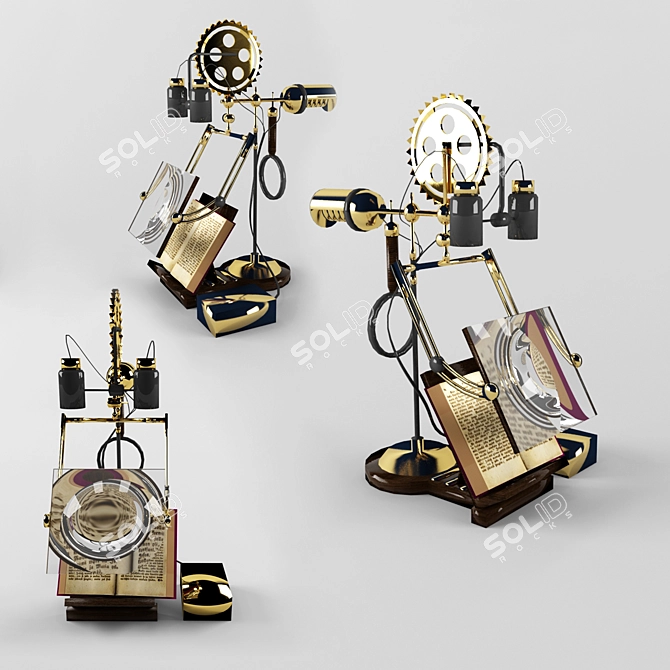 Vintage Steampunk Reading Lamp 3D model image 1