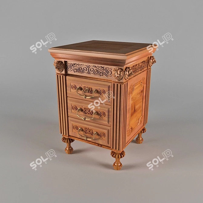 Elegant Classic Nightstand 3D model image 1