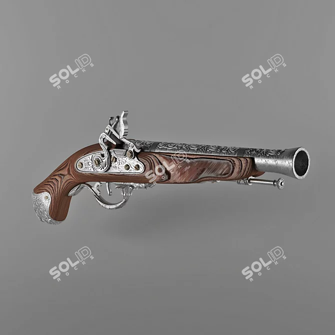 Replica 18th Century Pistol 3D model image 1