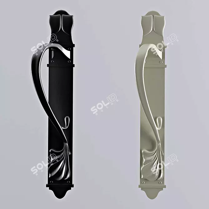 Sleek Steel Door Handle 3D model image 1