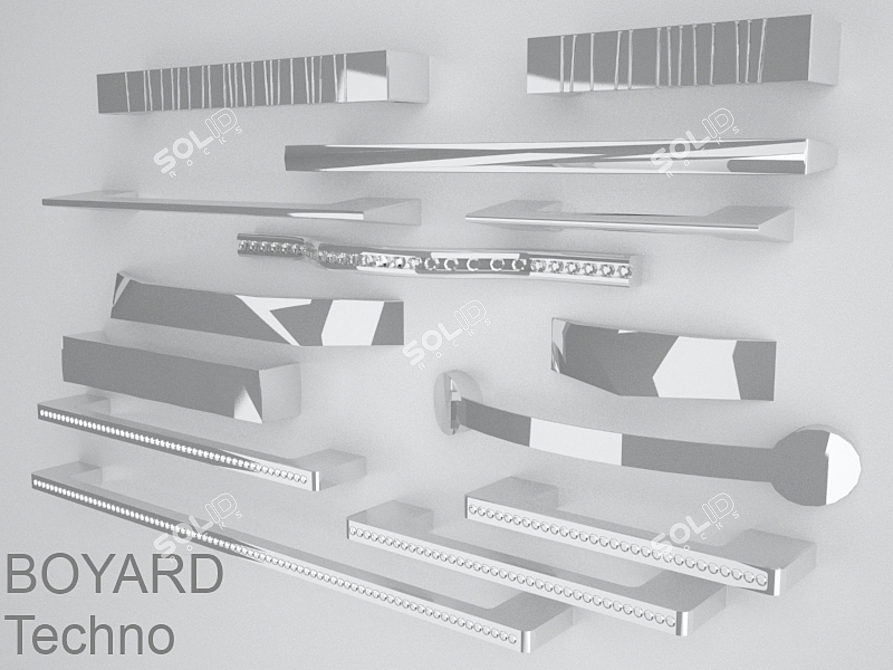 BOYARD Techno Furniture Handle: Modern and Stylish 3D model image 1
