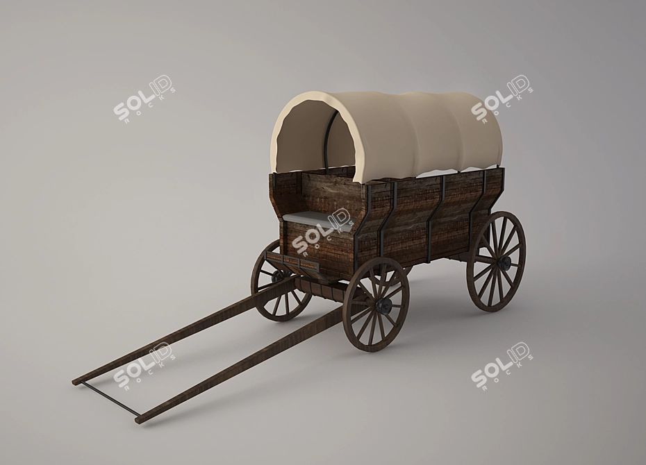 Wild West Cart: Authentic and Detailed 3D model image 1
