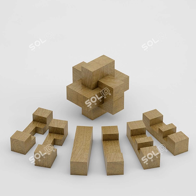 Wooden Block Puzzle: Challenging Mind Teaser 3D model image 1