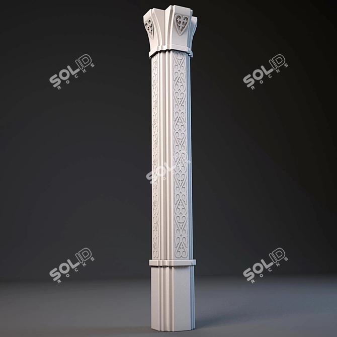 Kazakh-inspired Column 3D model image 1
