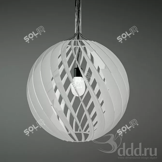 Sleek White Plastic Modern Lamp 3D model image 1