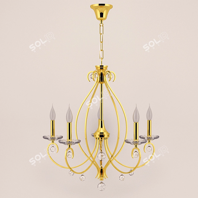 Elegant Crystal Chandelier 3D model image 1