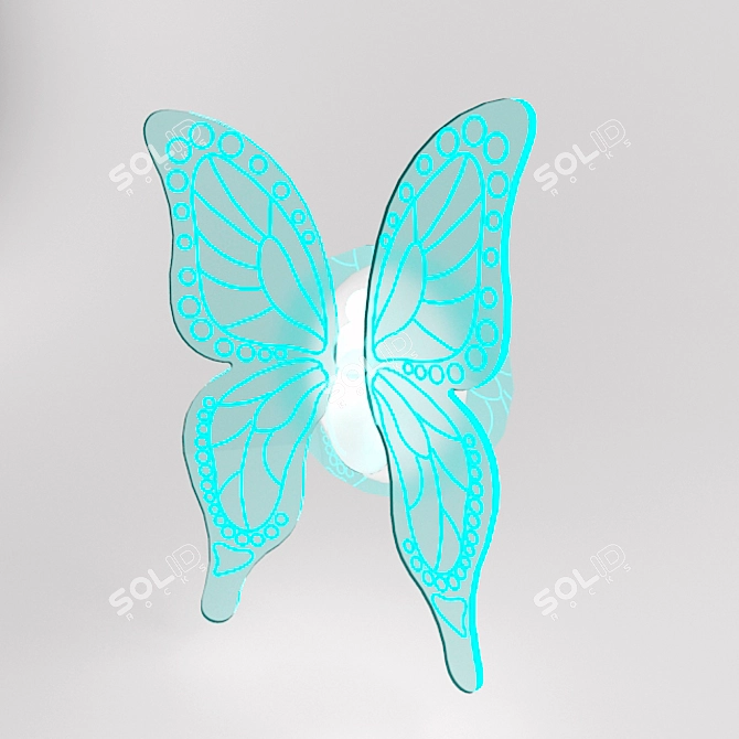 Delicate Butterfly Lamp 3D model image 1