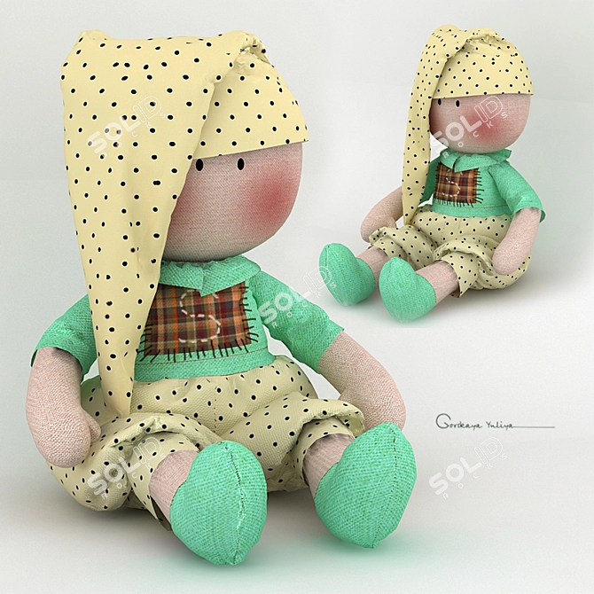 Cute Sleepy Doll: Country Classic 3D model image 1