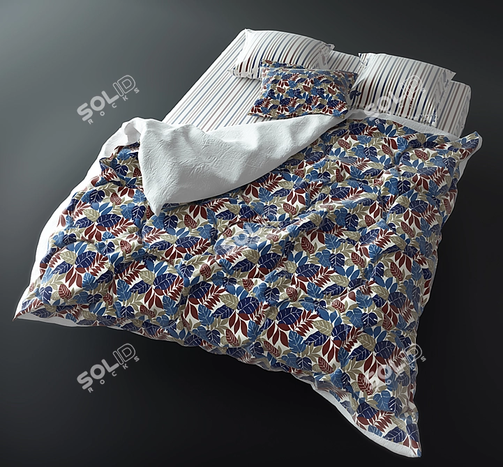 Luxury Bed Linen Set 3D model image 1