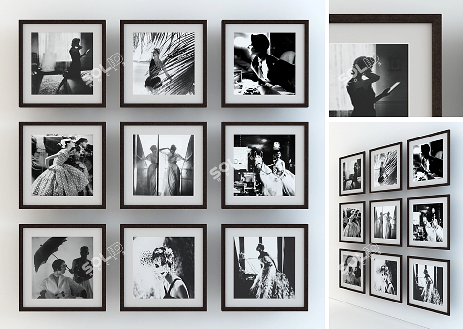 Timeless Black & White: Lillian Bassman's Frames 3D model image 1