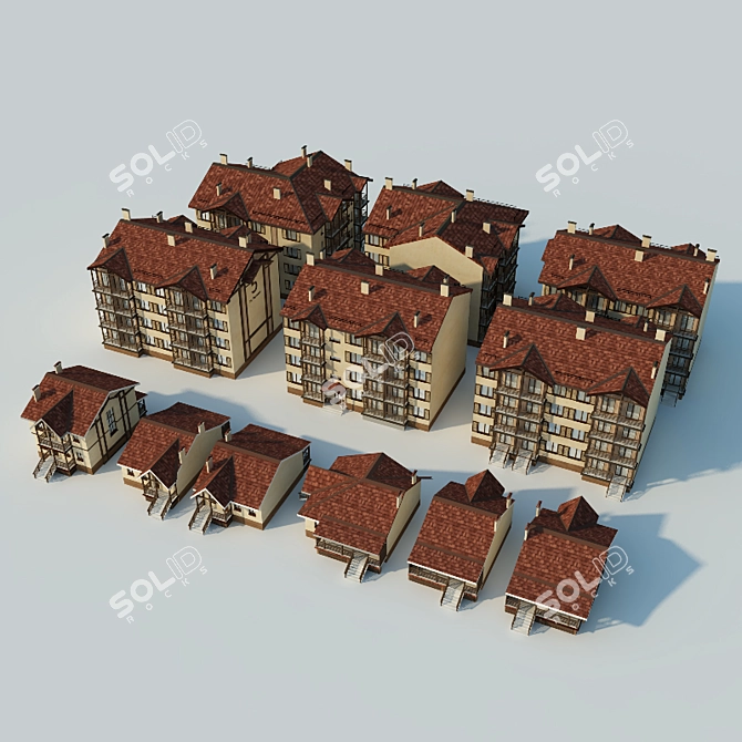 Modular Section Homes 3D model image 1