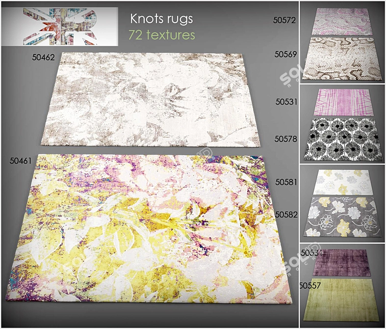 Elegant Knots Rugs Collection 3D model image 1