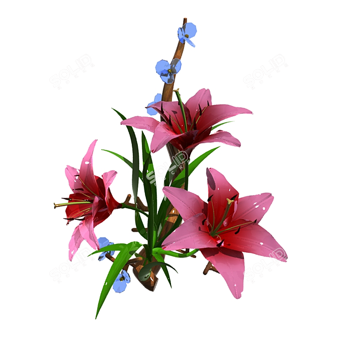 Elegant Lily Souvenir 3D model image 1