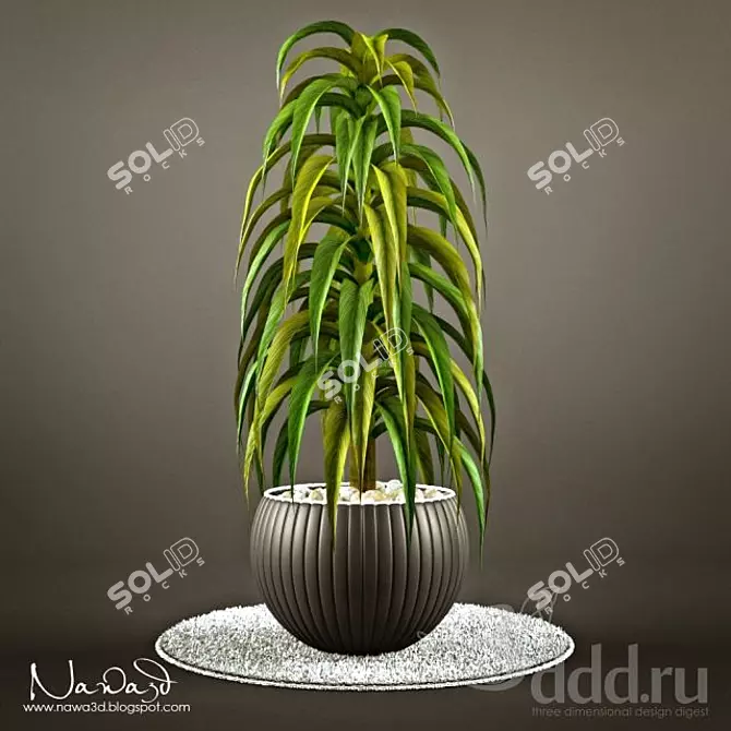 Blooming Bliss: Elegant Pot Plant 3D model image 1