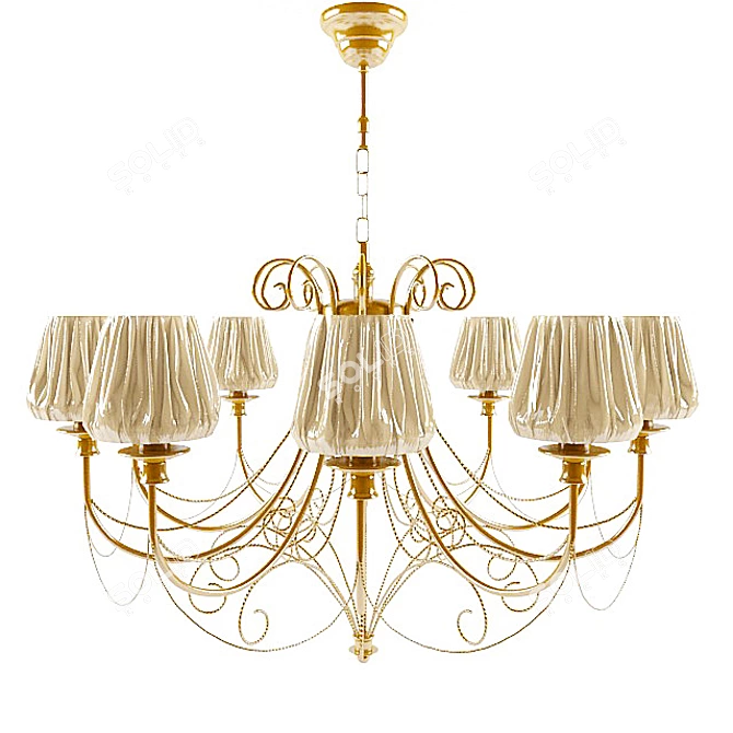 Elegant Chandelier with 10 Lights 3D model image 1