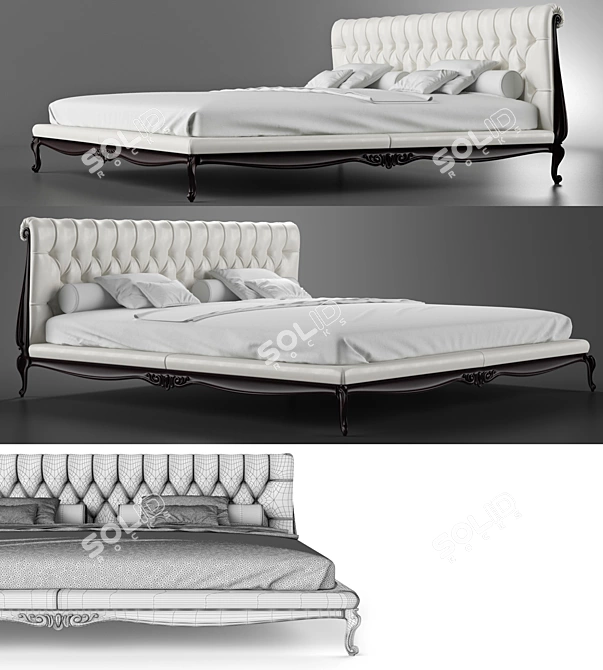 Elegant Classic Sansone Bed 3D model image 1