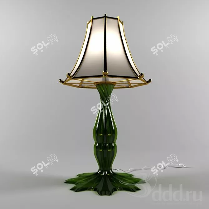 Golden Jade Lamp 3D model image 1