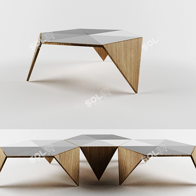 TriangleCell Modern Table 3D model image 1