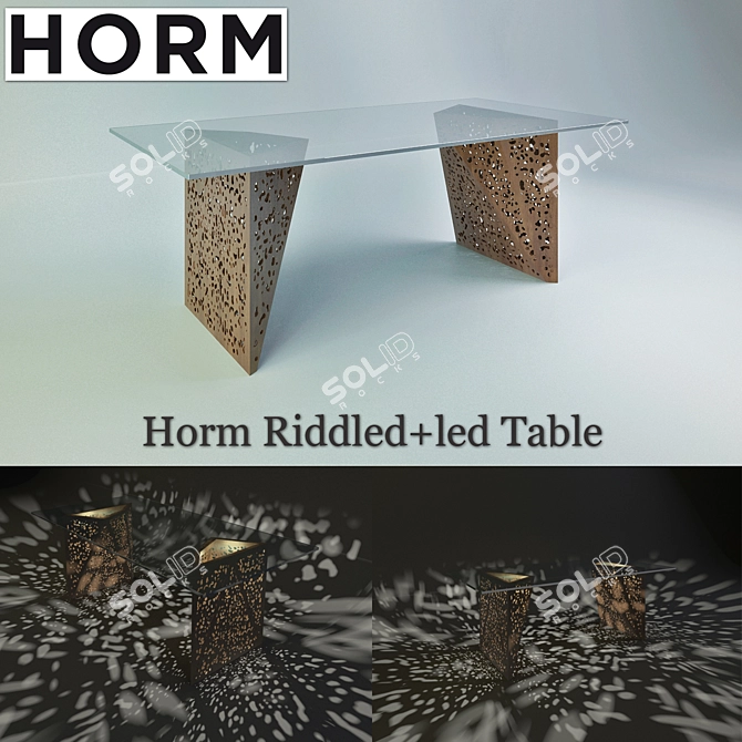 Illuminated Riddled Table 3D model image 1