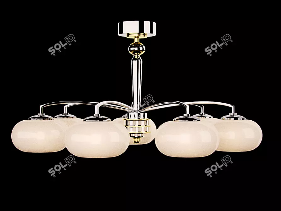 Elegant Piombino Glass Chandelier 3D model image 1