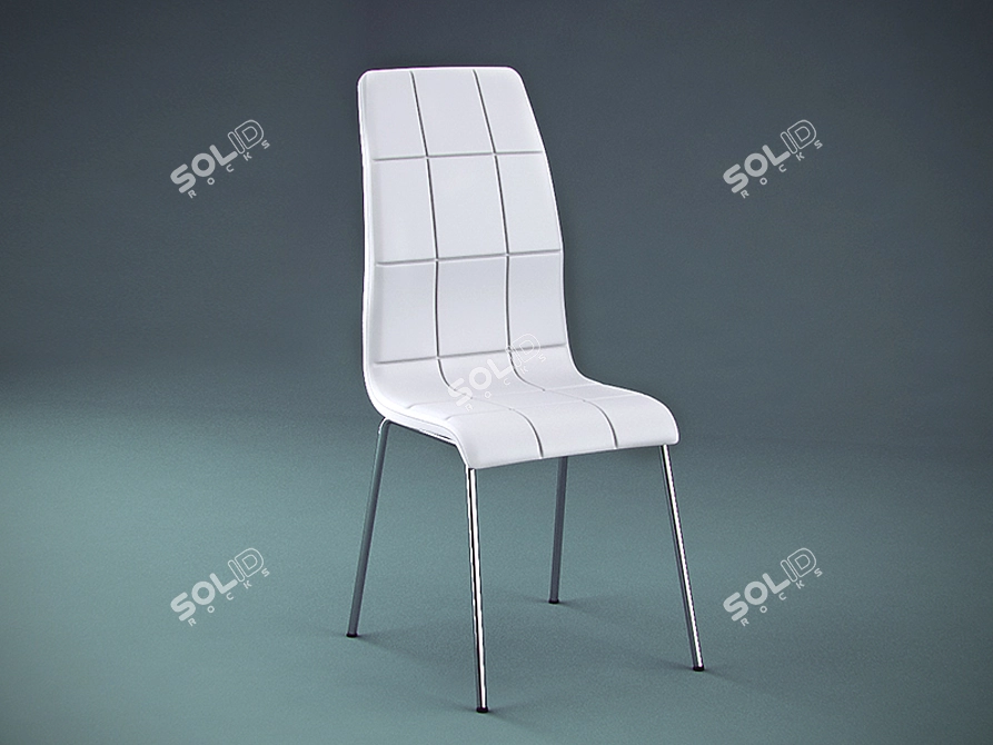 Fenice White/Black Leather Chair 3D model image 1