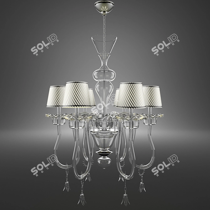Exquisite Murano Glass Chandelier 3D model image 1