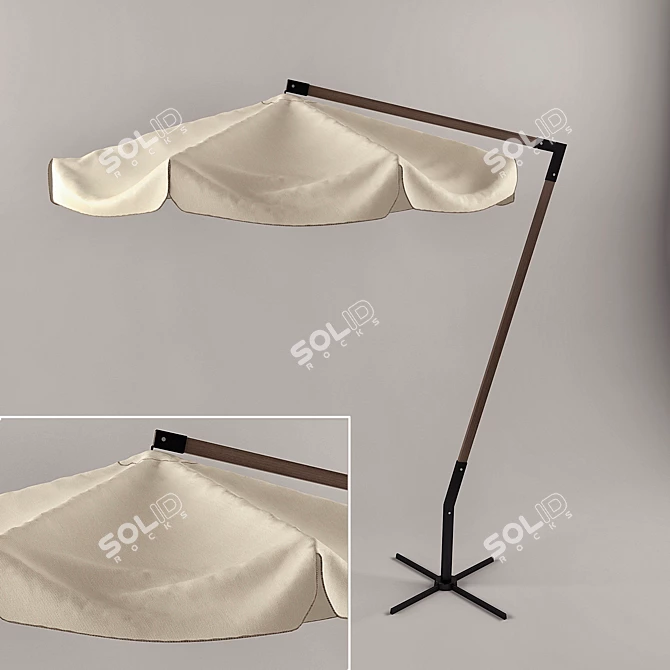 Sunshade Paradise: Stylish Beach Umbrella 3D model image 1